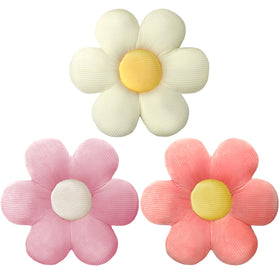 Sratte 3-piece daisy flower pillows front view soft seating cushions for sofa or chair