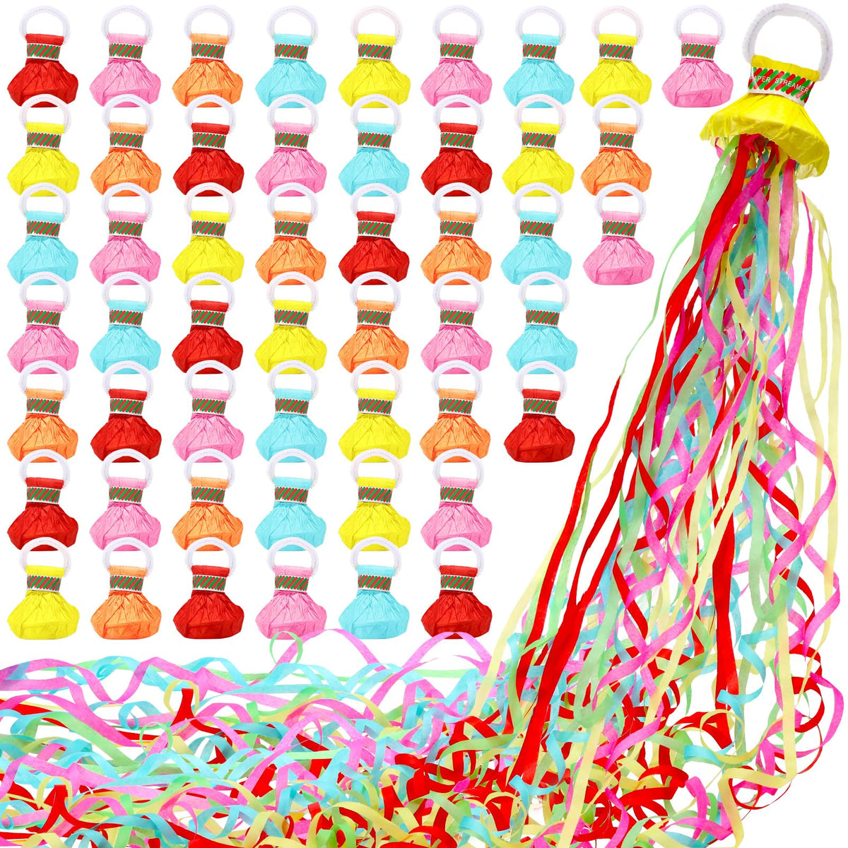 Sratte hand throw streamers with colorful ribbons for vibrant party moments