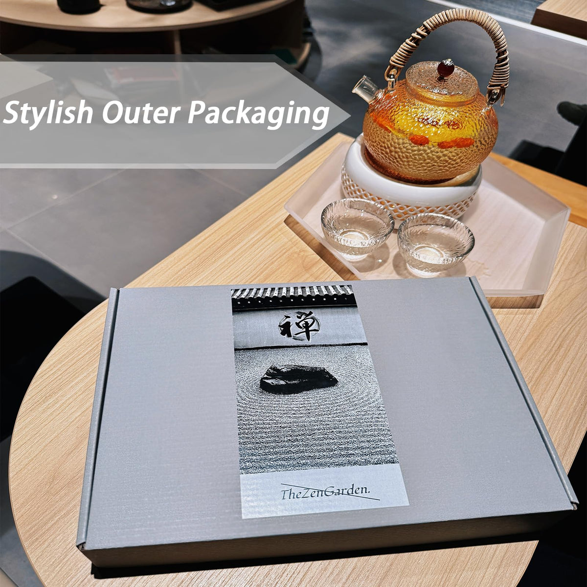 SRAYW Zen sand tray with soft white sand for tactile relaxation.