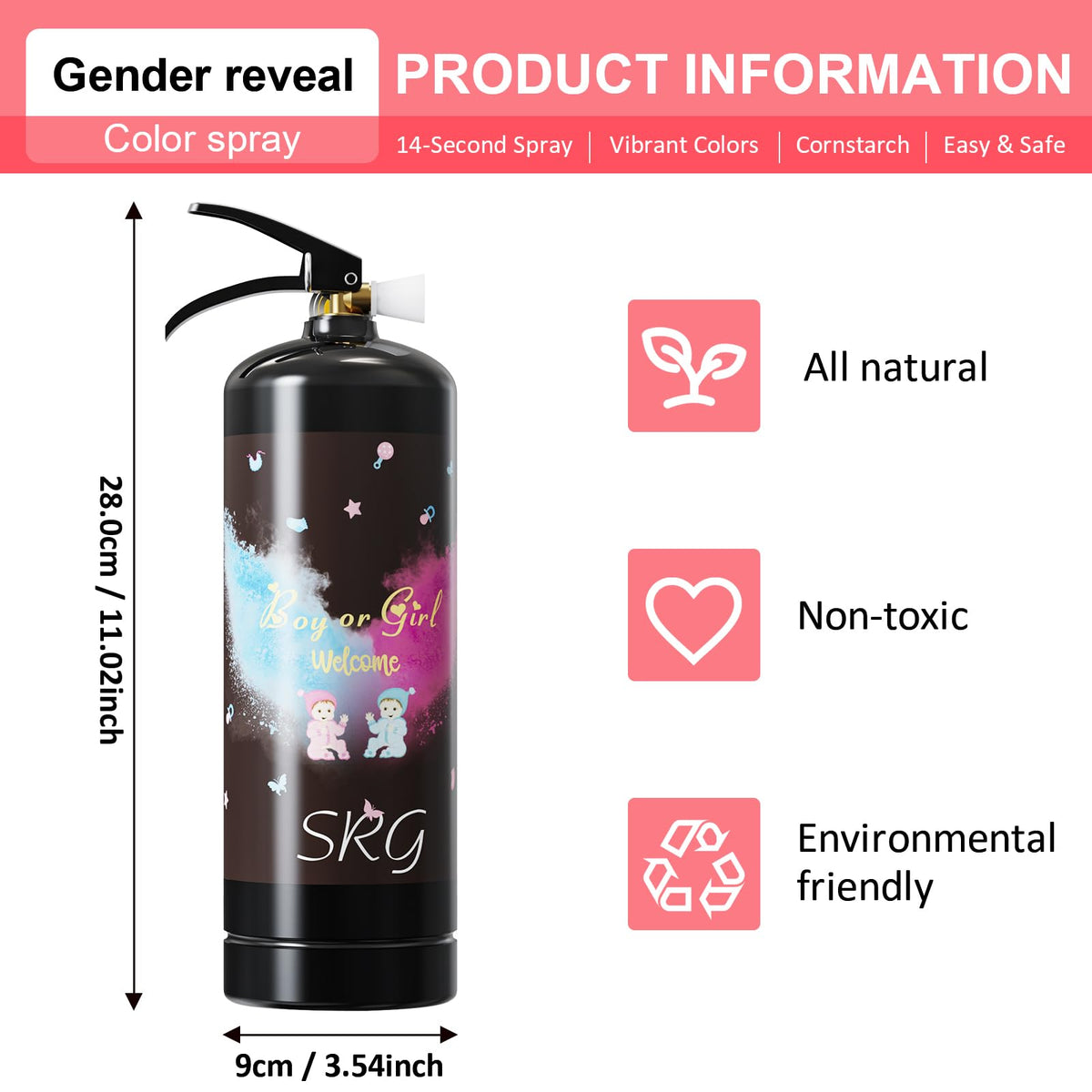 SRG Giant bottom color dot helps keep the color secret until reveal.