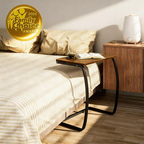 SRIWATANA end table with walnut top showing rich wood grain details