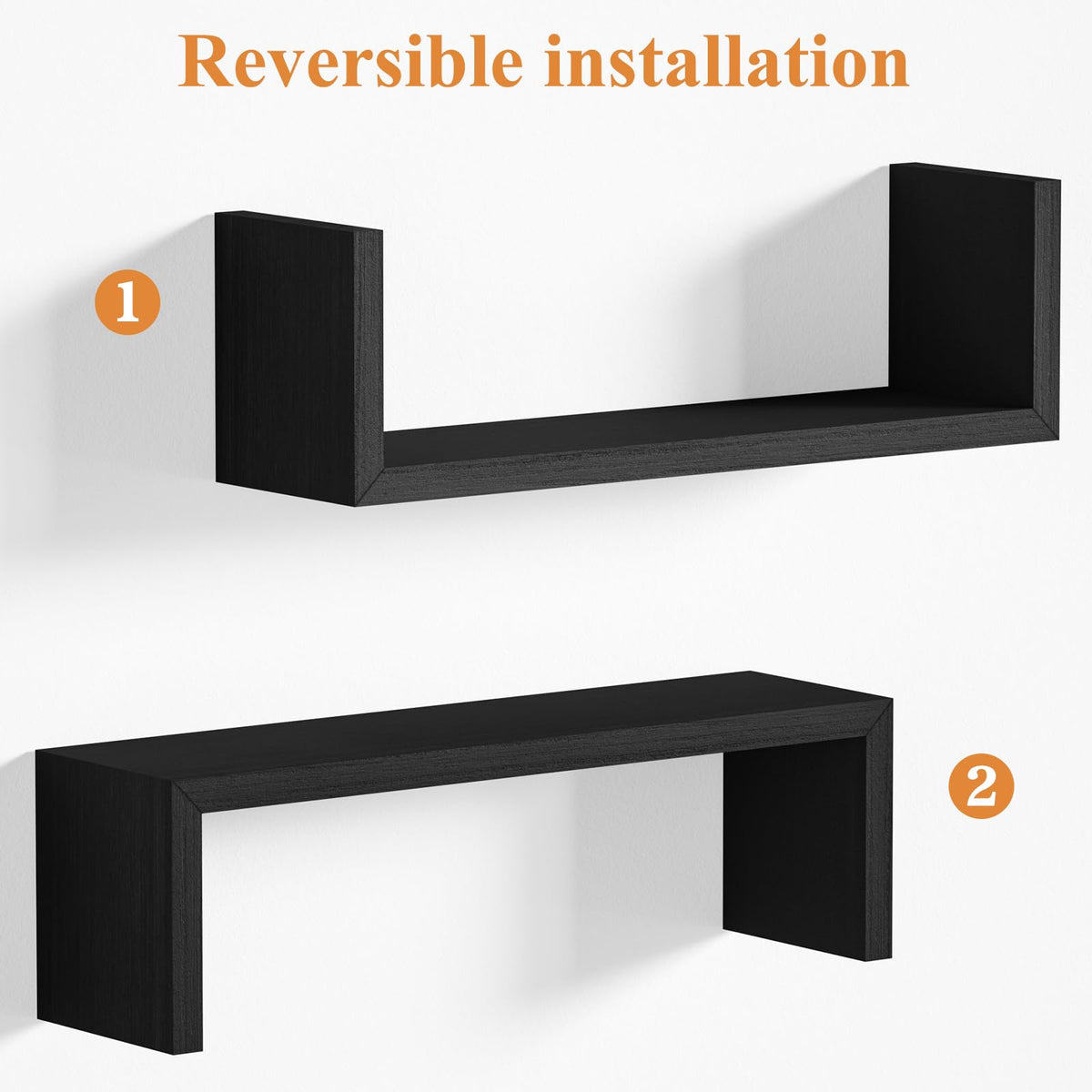 SRIWATANA weathered black shelves in living room creating curated displays