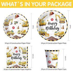 Srua Don construction dessert plates 7-inch ideal for snacks and cake.