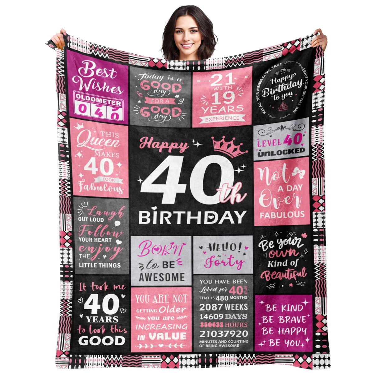 Sruemiul 40th birthday blanket packaging ready as a gift