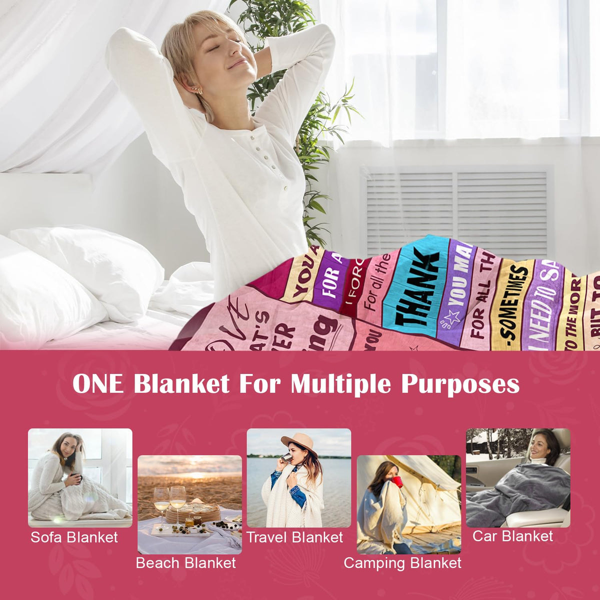 Sruemiul 60x80 blanket size offers generous coverage for lounging.