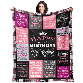 Sruemiul birthday blanket closeup highlighting plush fabric for cozy warmth.