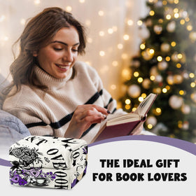 Sruemiul bookworm blanket on sofa, ideal for long nights of reading.