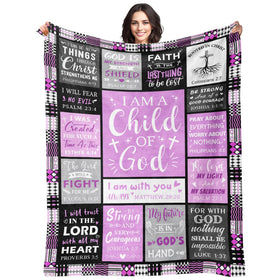 Sruemiul I Am a Child of God blanket design for baptism gift, faith-forward visual.