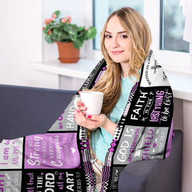 Sruemiul blanket as Christian birthday gift with uplifting message.
