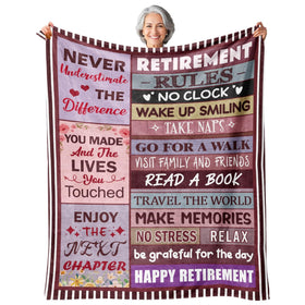 Sruemiul retirement blanket 50x60 draped on bed showcasing soft texture and warmth