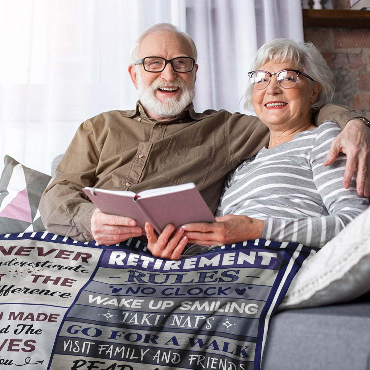 Sruemiul retirement blanket 60x80 spread on bed for versatile home use.