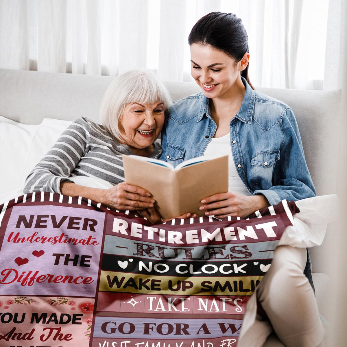 Sruemiul retirement blanket in gift packaging ready for gifting