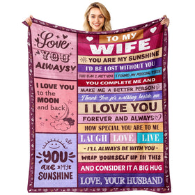 Sruemiul To My Wife blanket with heartfelt message for anniversaries