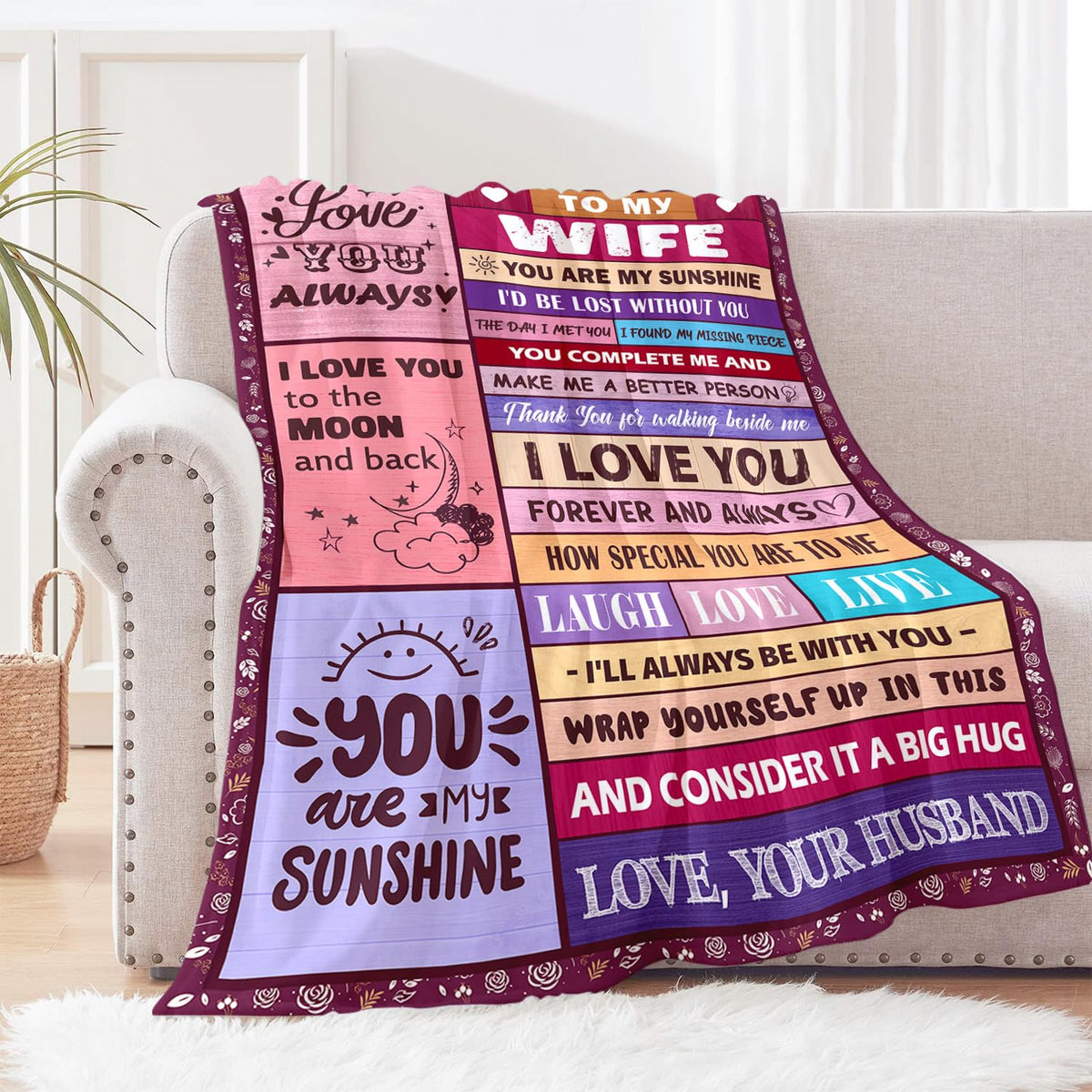 Sruemiul gift idea blanket on display for anniversary celebration
