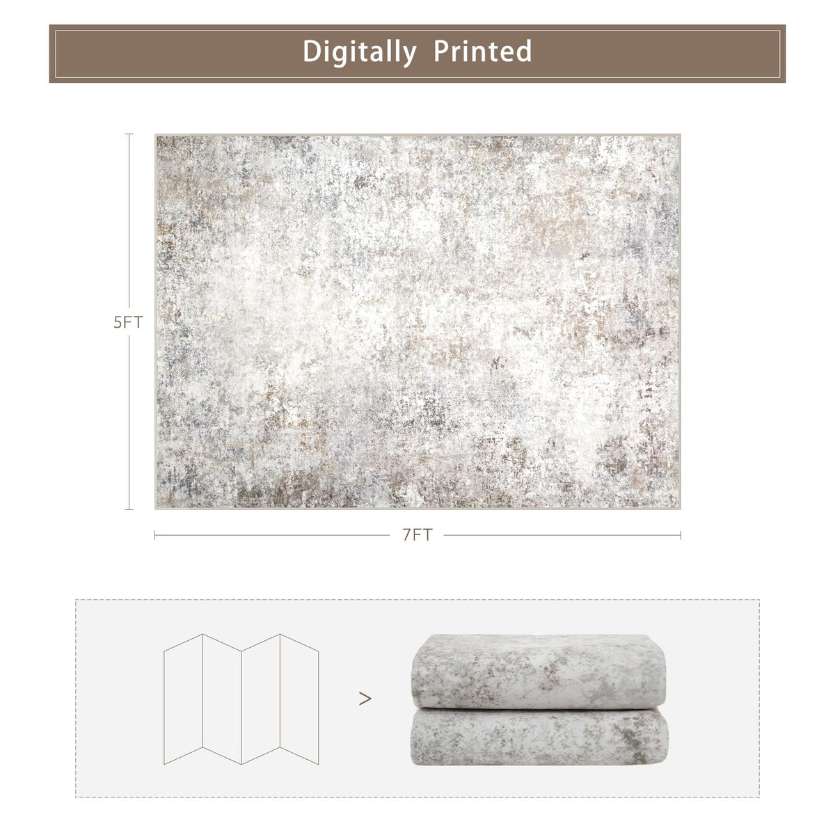 Srugn 5x7 living room rug with soft texture enhances coziness.