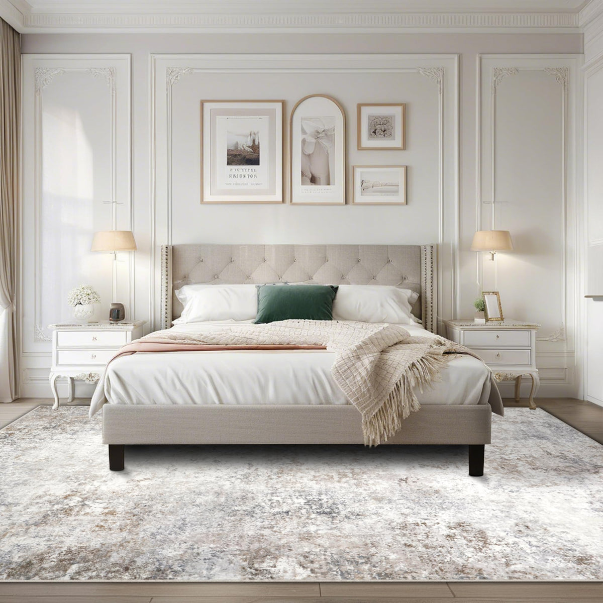 Srugn low-pile 0.3 inch rug withstands frequent foot traffic.