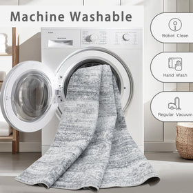Srugn machine-washable rug cleans easily for busy households.