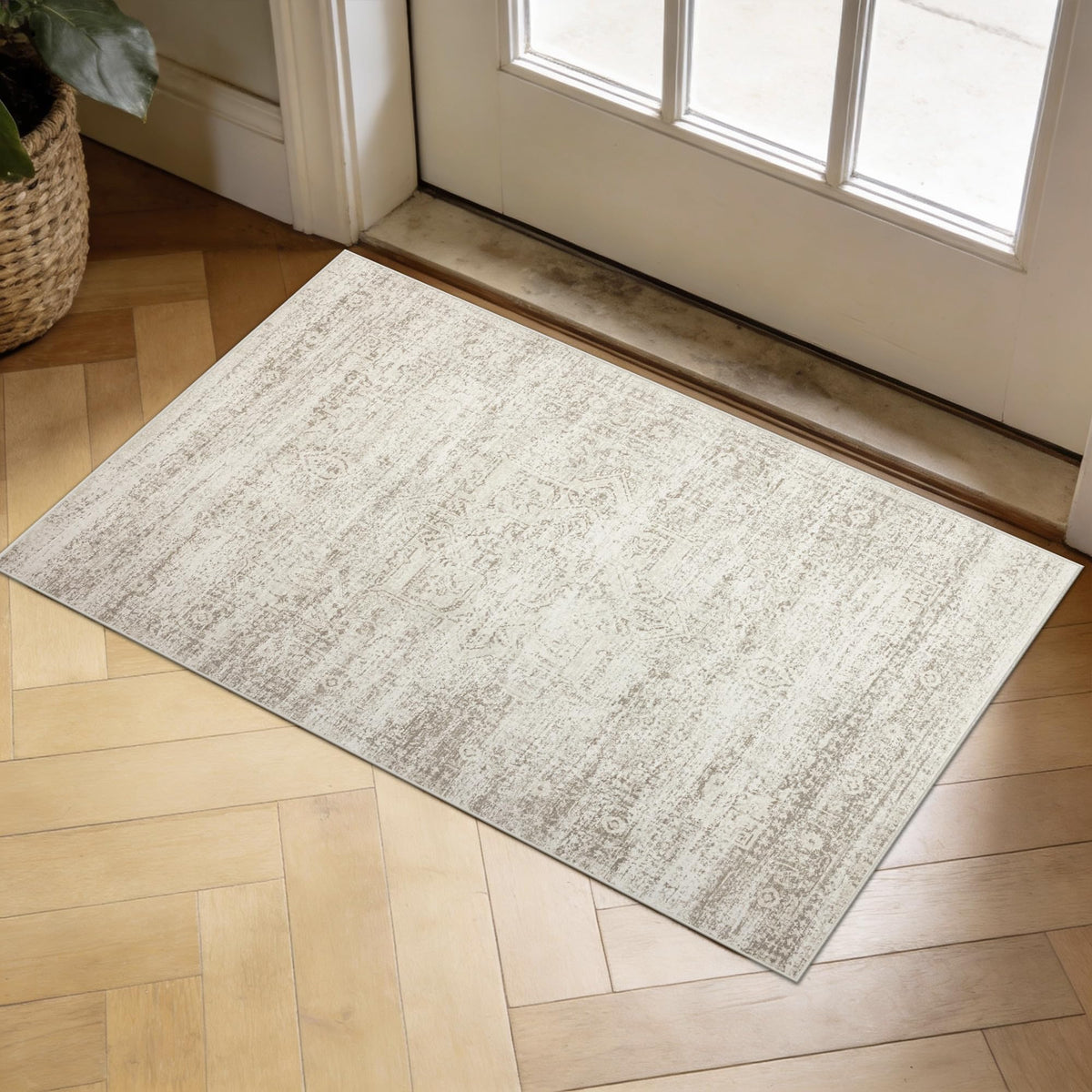 Srugn 2x3 vintage rug enhances living rooms, bedrooms, or entryways with cozy ambiance.