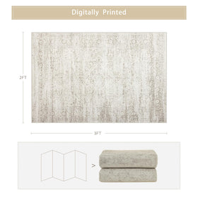 Srugn washable rug 2x3 non-slip design keeps floors in place in busy spaces.