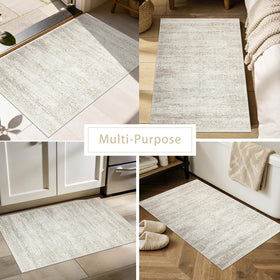 Srugn washable rug 2x3 uses recycled fibers for durable, eco-friendly living spaces.