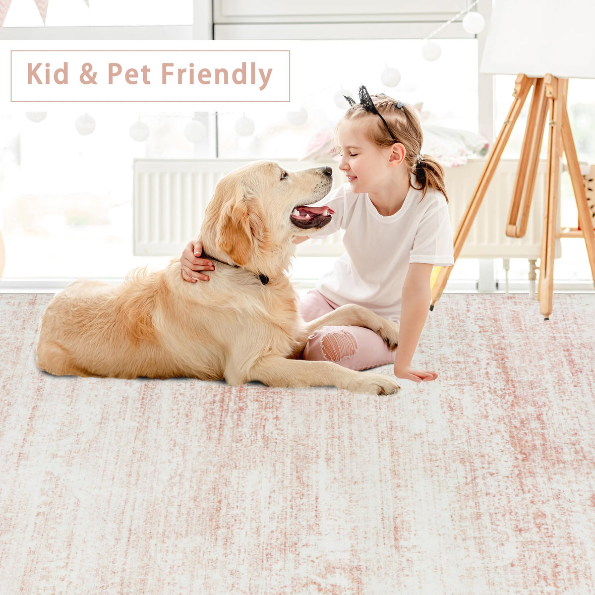 Srugn machine washable rug simplifies cleanup after kids and pets