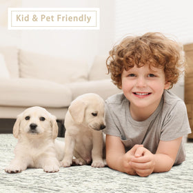Srugn 8x10 low-pile rug minimizes trip hazards in homes