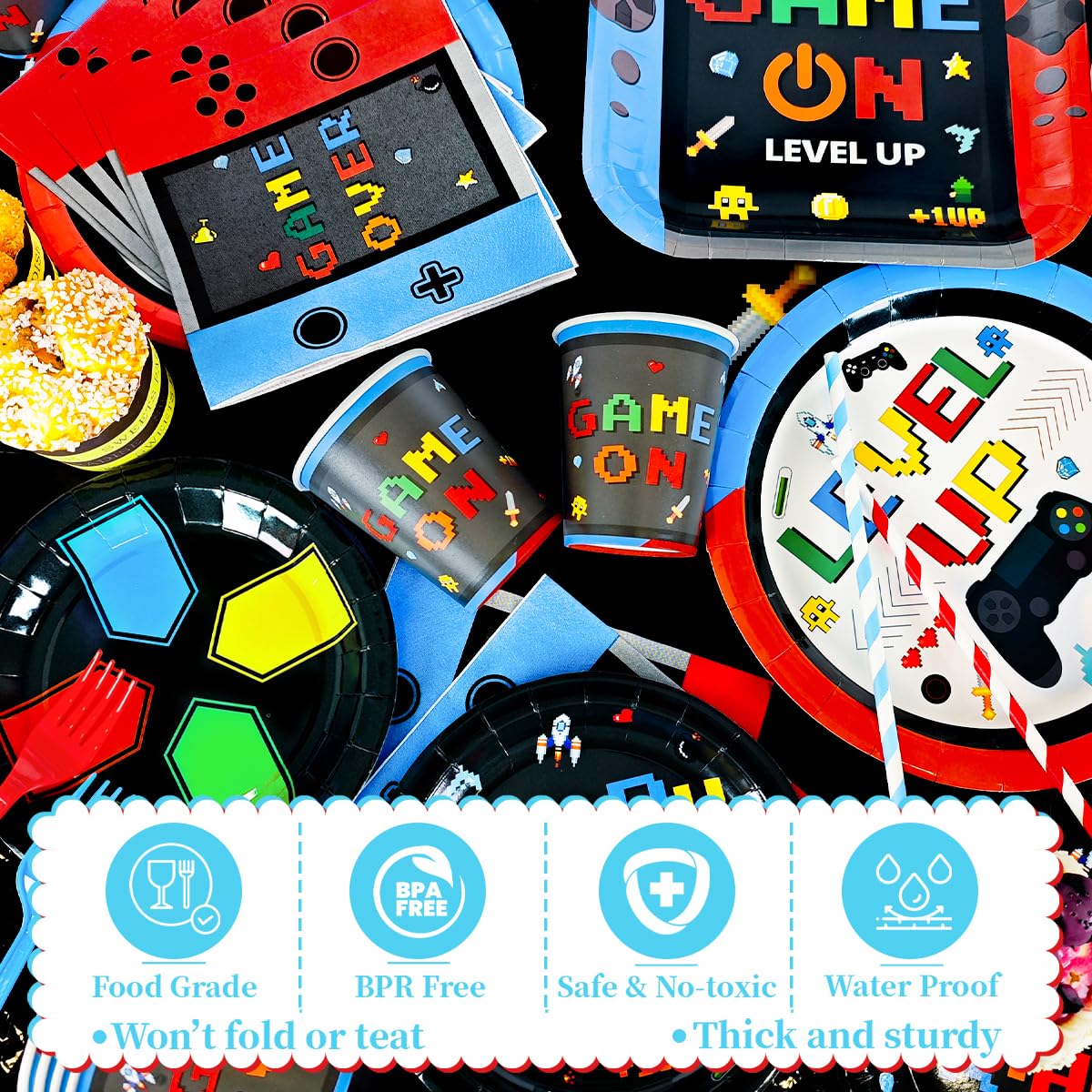 ssailue decor gaming-cups sturdy cups for mess-free drinks during gaming themed events.