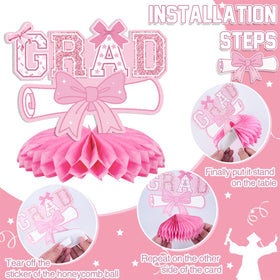 ssailue decor Pink cake topper grad 2026 for photo moments