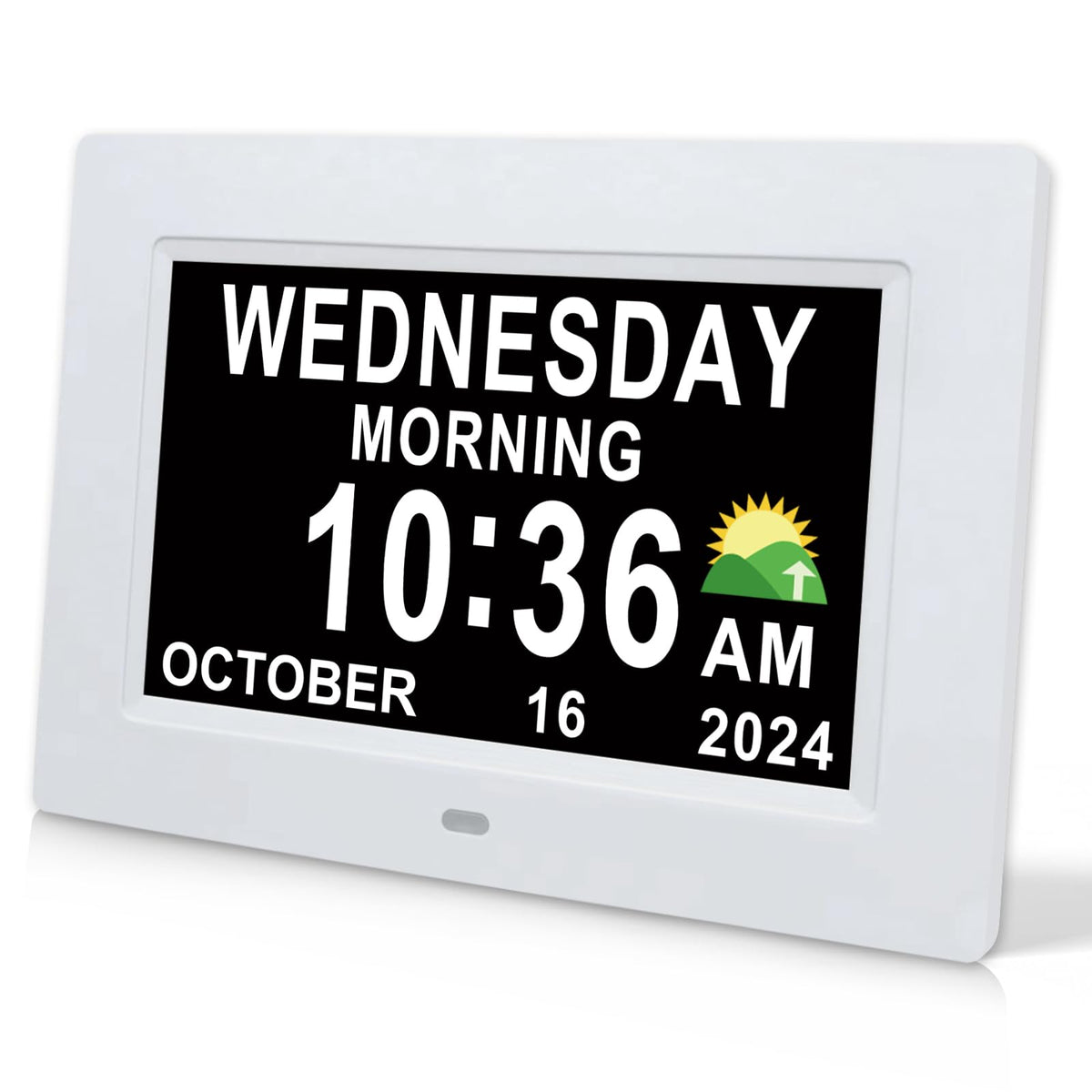 SSINI Digital Calendar front view shows the large 7-inch display for easy reading