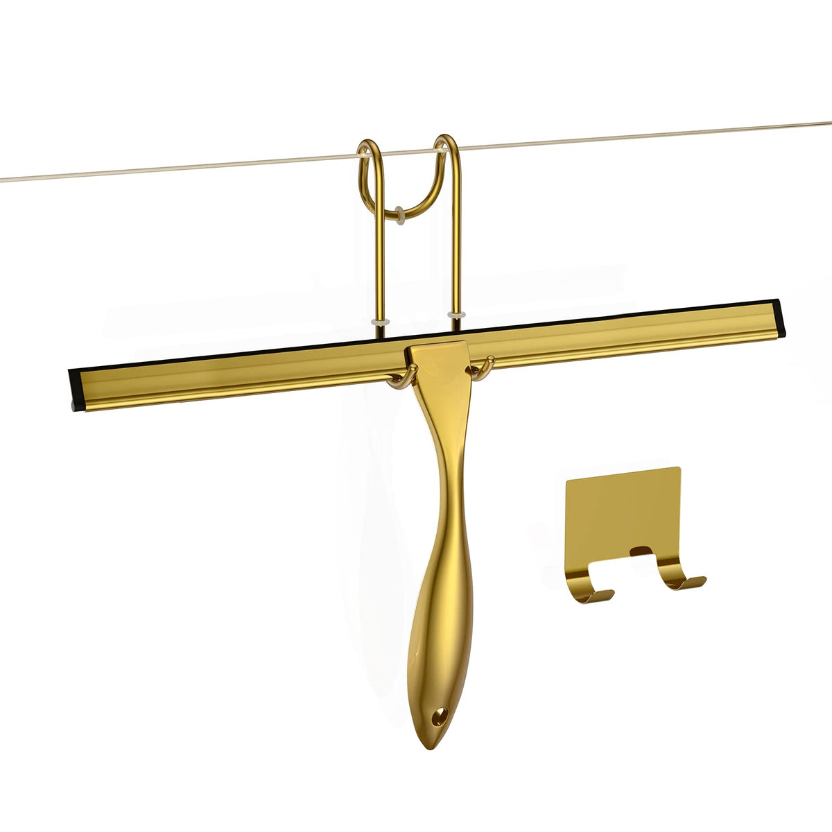 SSTOOHL shower squeegee 14-inch silicone blade for streak-free shine on glass and tiles.