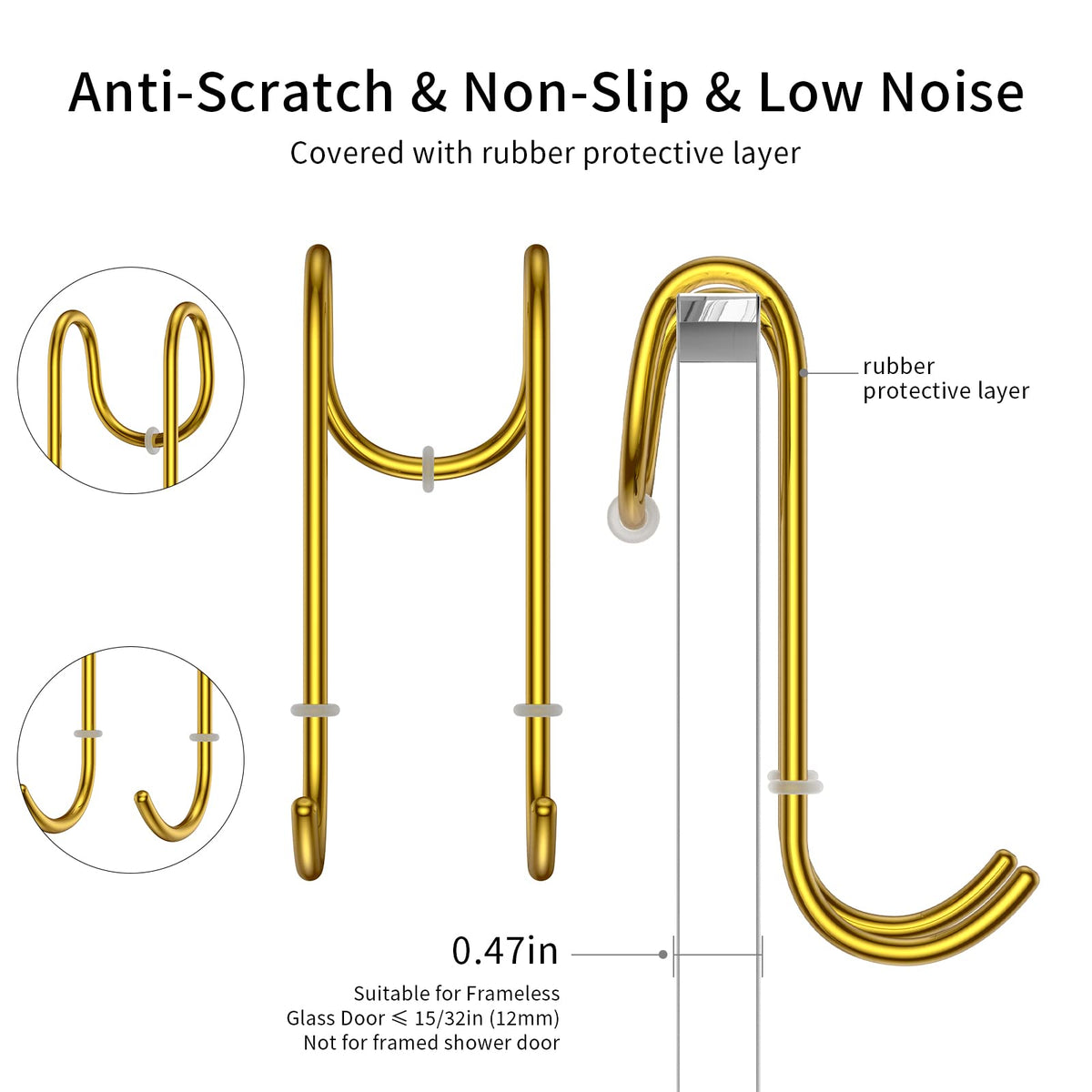 SSTOOHL protective rubber hooks reduce noise and prevent scratches on surfaces.
