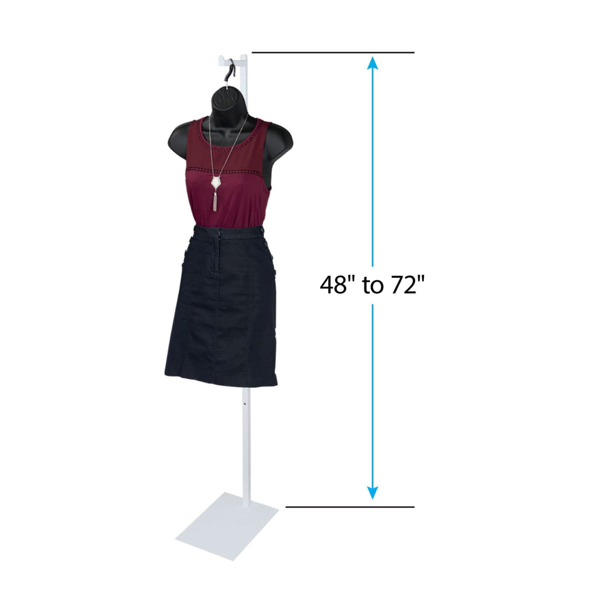 SSWBasics costumer stand side view demonstrates compact design ideal for small shops