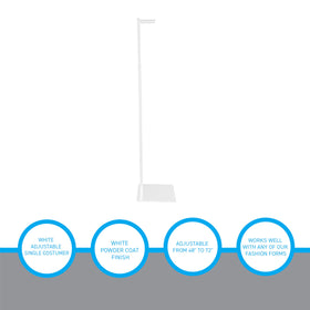 SSWBasics costumer stand adjustable height from 48 to 72 inches for flexible merchandising