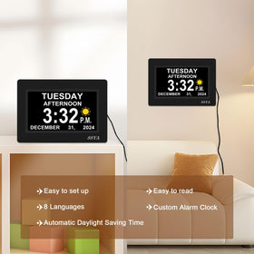 SSYA clock can be mounted on wall or placed on a table for flexible use