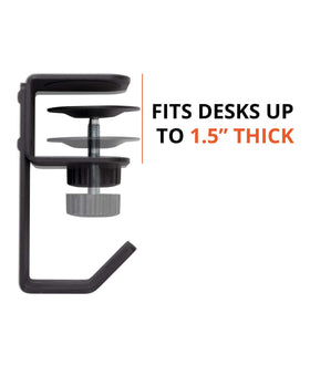 Stand Up Desk Store dimensions fit desks 0.6–1.5 inches thick.