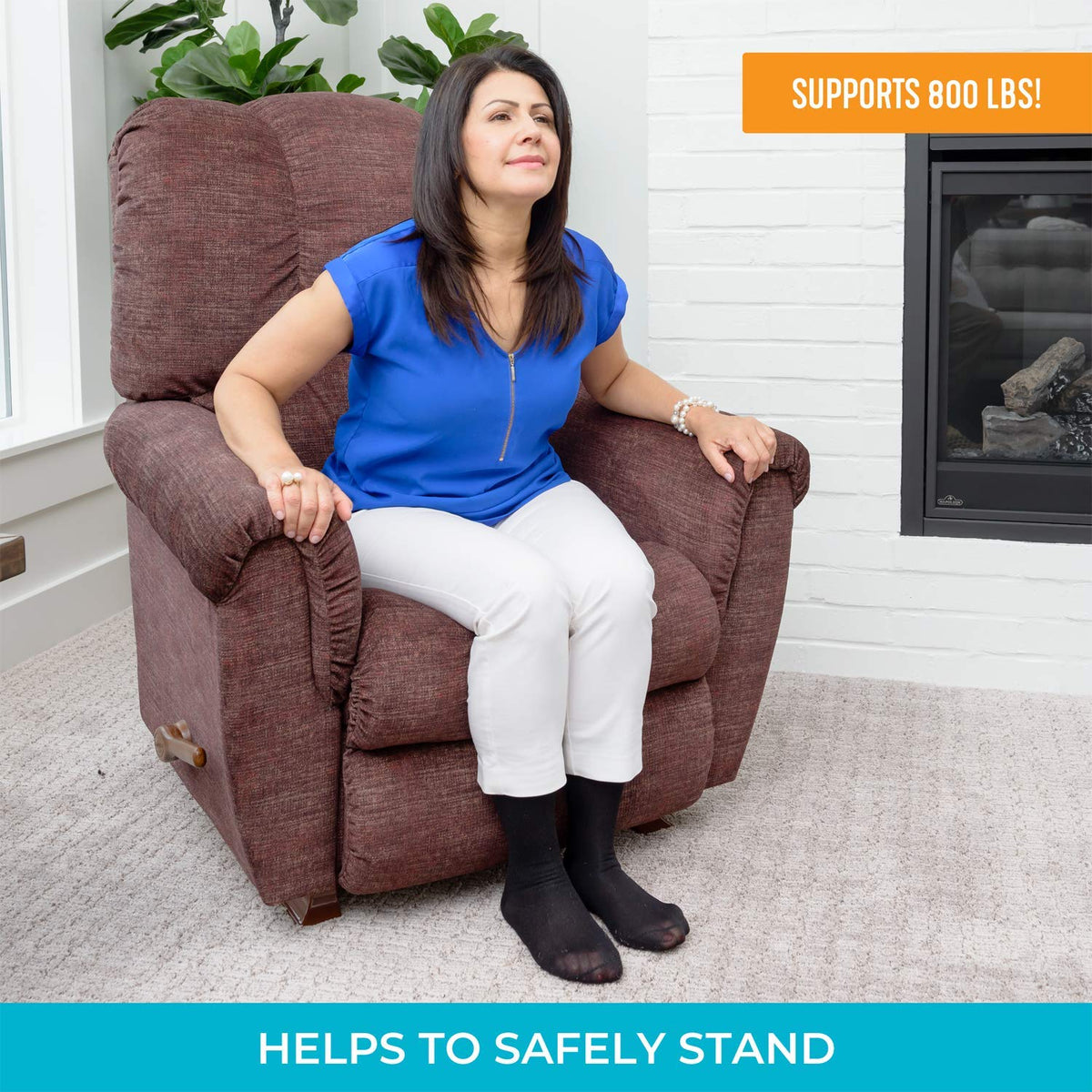 Stander Recliner Risers top view highlights slim profile and protected floor base.