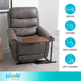 Stander Wonder Tray adjustable height and depth to fit your chair.