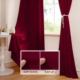StangH noise-reducing velvet curtains help soften daytime glare.