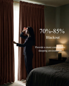 StangH velvet curtains on a rod demonstrate easy hanging and elegant drape.