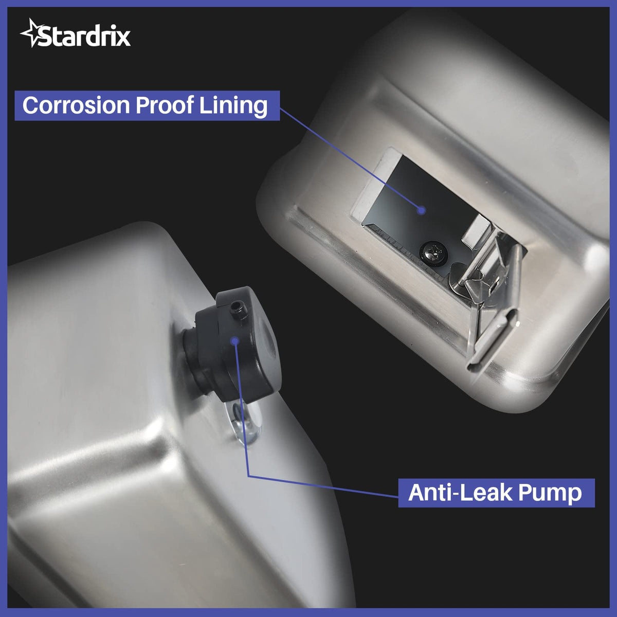 Stardrix vandal-resistant stainless steel finish withstands daily use.