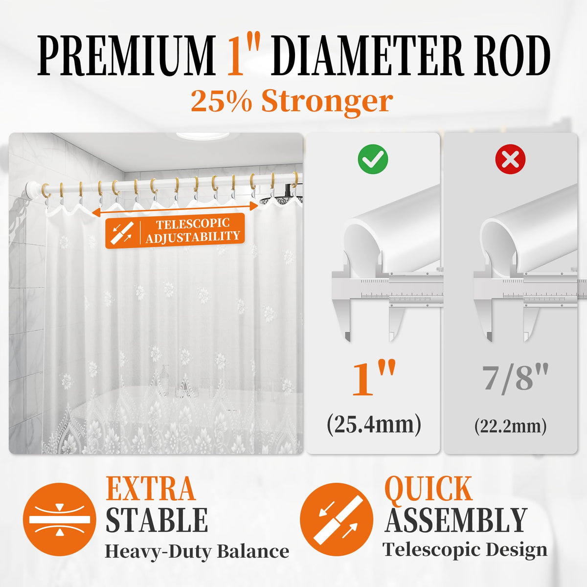 STARLATTA anti-slip ends for secure hold without wall damage.