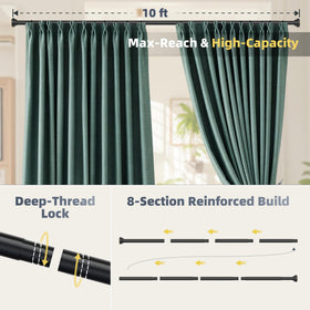 STARLATTA adhesive mount option secures the rod on smooth surfaces without drilling.