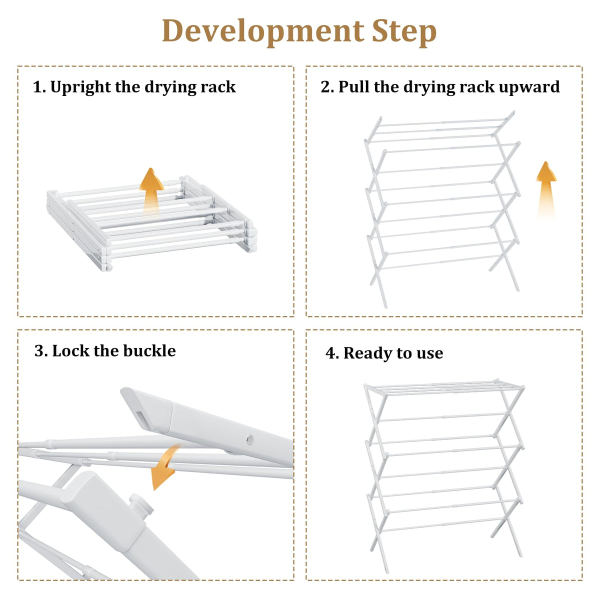 STARLATTA easy-assembly visual guide shown for quick setup.