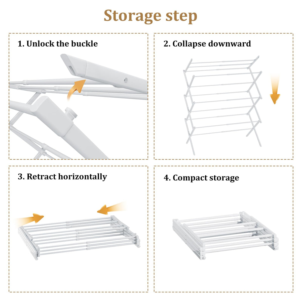 STARLATTA expandable drying space increases capacity for towels and garments.