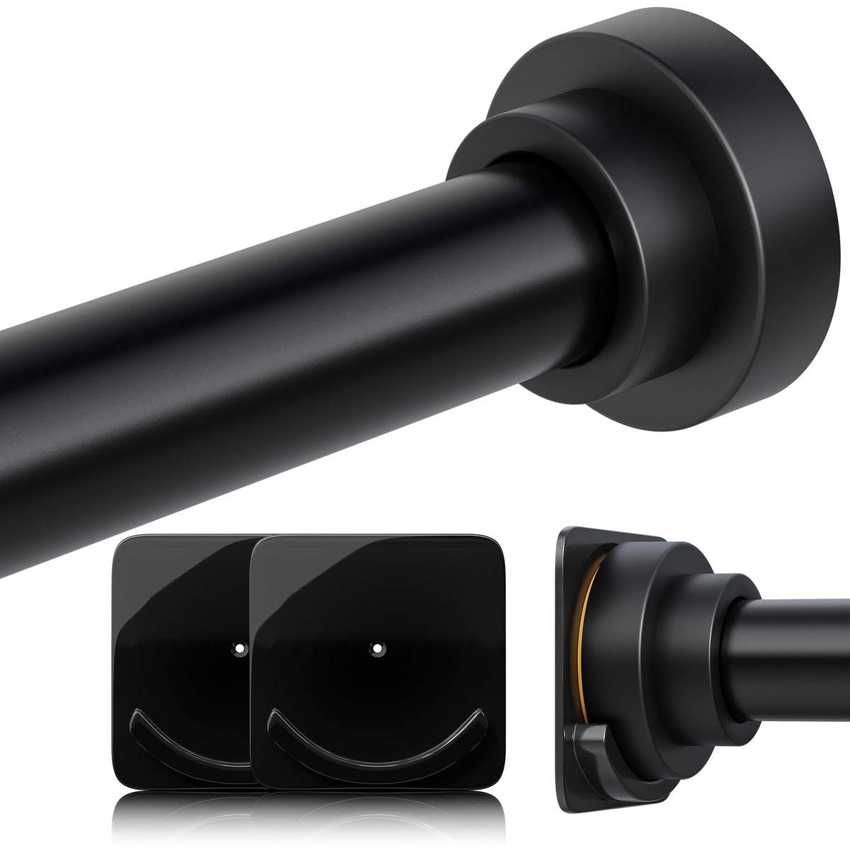STARLATTA long tension rod extended to 120 inches for versatile bathroom layouts.