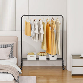 Starlatta rolling clothing rack used in a boutique display setting