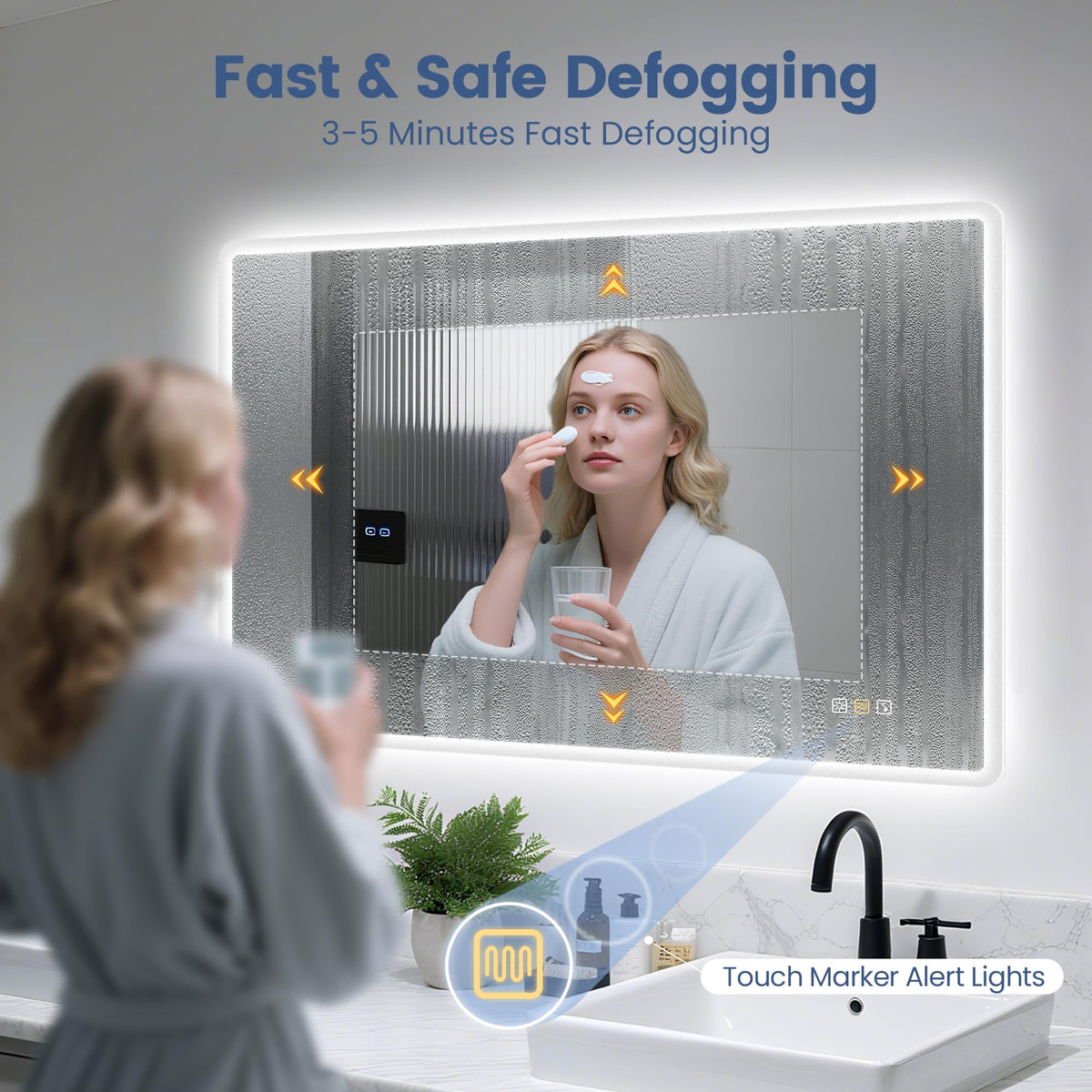 STARLEAD dimmable LED mirror for customizable brightness during makeup.