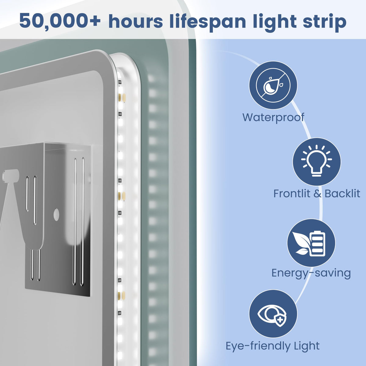 STARLEAD mirror with 3000K warm light for cozy morning routines.
