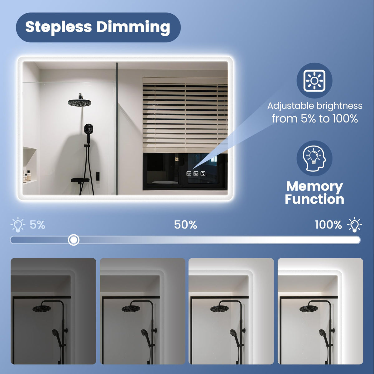 STARLEAD mirror with 4000K neutral light for skincare routines.