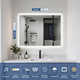 STARLEAD touch-control bathroom mirror for easy fingertip adjustments.